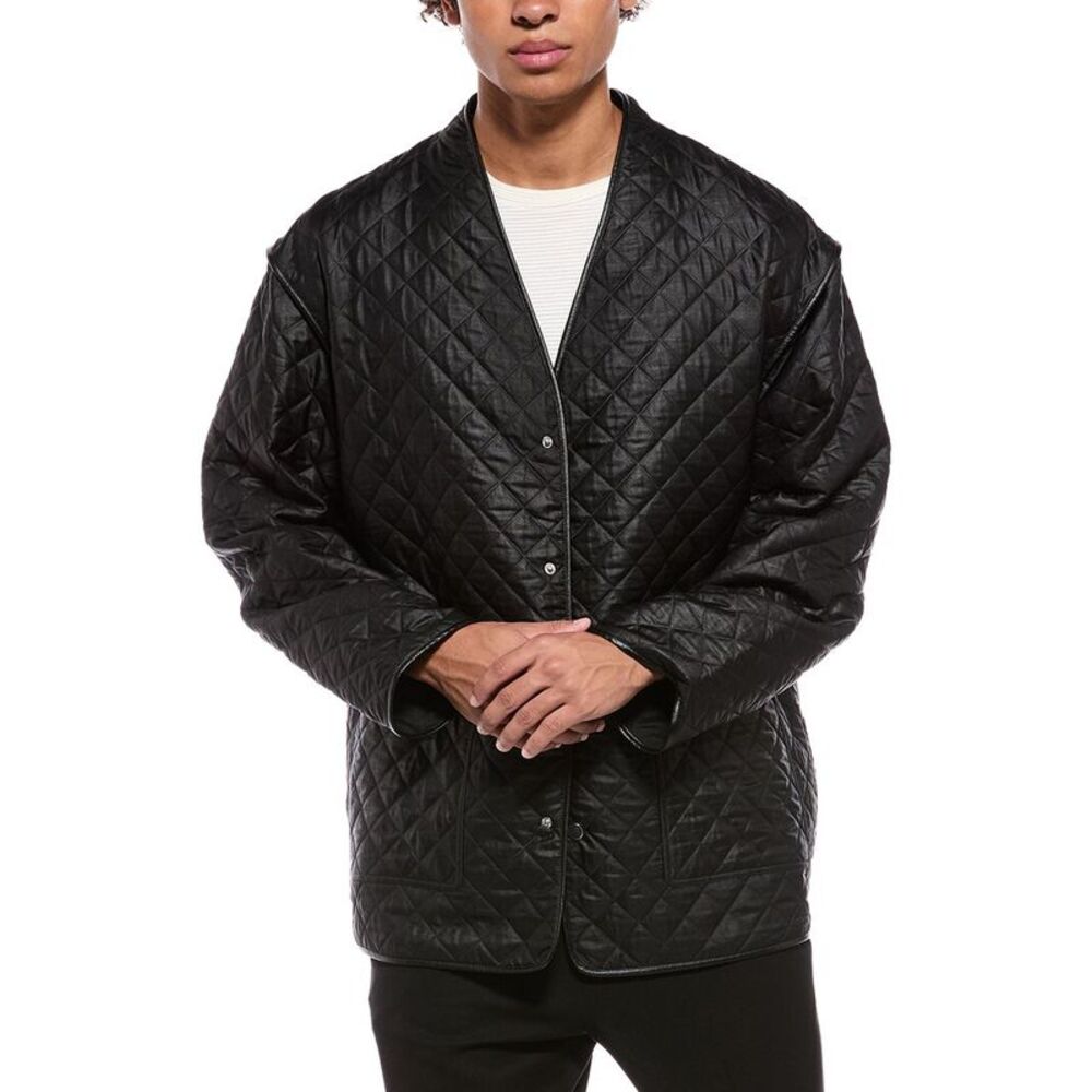 Helmut Lang Mens  Quilted Coat, Black